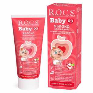 Рокс зубная паста baby нежный уход. яблоко (с 0-3лет) 45г
