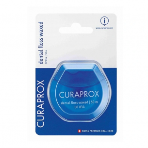 Curaprox зубная нить вощеная с ароматом мяты 50м