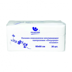 Пелигрин classic пеленки впитывающие одноразовые 60х60 n30