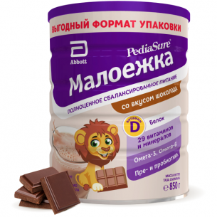 PediaSure Малоежка со вкусом шоколада банка 850г