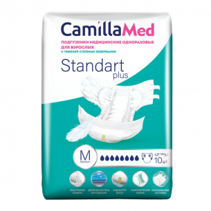 ПОДГУЗНИКИ CAMILLA MED МЕД. ОДНОРАЗ. ДЛЯ ВЗРОСЛ.С ТЯЖ.СТЕП.НЕДЕРЖ.STANDART PLUS MEDIUM M 10 ШТ