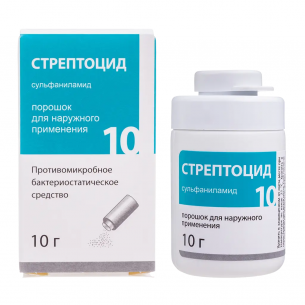 Стрептоцид порошок для наружного применения банка 10г