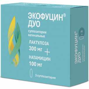 Экофуцин ДУО суппозитории вагинальные 100мг №3