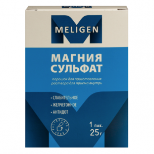 Магния сульфат пор. дприг. р-ра дпр.вн. пак. 25г