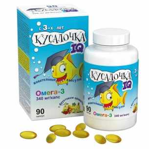 Кусалочка IQ Омега-3 капсулы жевательные массой 750мг №90
