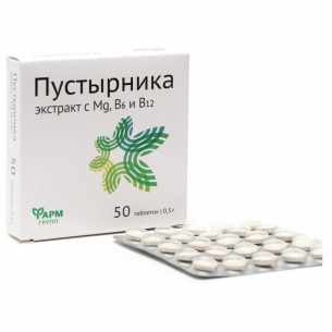 Пустырника экстракт с Mg B6 B12 таблетки 0,5г №50