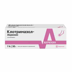 Клотримазол-Акрихин мазь для наружного применения 1% туба 30г