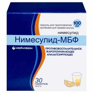 Нимесулид-МБФ гранулы для приготовления суспензии для приёма внутрь 100мг пакеты 2г №30