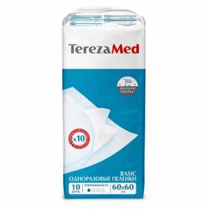 TEREZAMED ПЕЛЕНКИ ОДНОРАЗОВЫЕ ВПИТЫВАЮЩИЕ BASIC 60Х60СМ N10