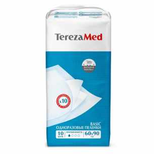 TEREZAMED ПЕЛЕНКИ ОДНОРАЗОВЫЕ ВПИТЫВАЮЩИЕ BASIC 60Х90СМ N10