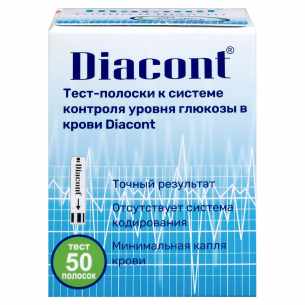 Diacont тест-полоски к глюкометру №50 (0754)