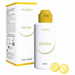 OKVISION GOLD VIEW РАСТВОР МНОГОФУНКЦИОНАЛЬНЫЙ ДЛЯ УХОДА И ХРАНЕНИЯ КОНТАКТНЫХ ЛИНЗ 360МЛ+КОНТЕЙНЕР /АКЦИЯ за 1 шт./