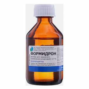 ФОРМИДРОН 3,7% 50МЛ ФЛАК Р-Р Д/НАРУЖ ПРИМ СПИРТОВОЙ