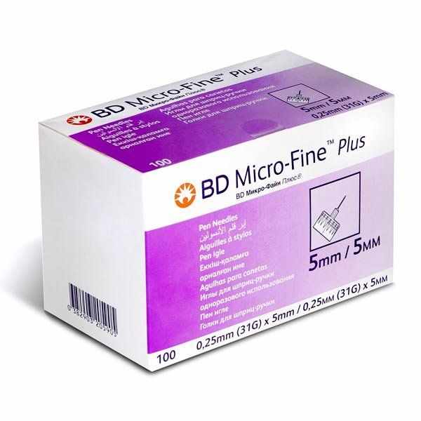 Иглы BD Micro-Fine Plus для шприц-ручки одноразовые 31g (0.25х5мм) №100