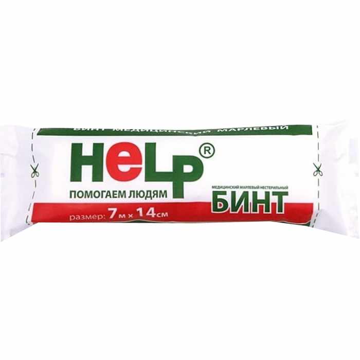Бинт медицинский марлевый нестерильный Нelp 7мх14см