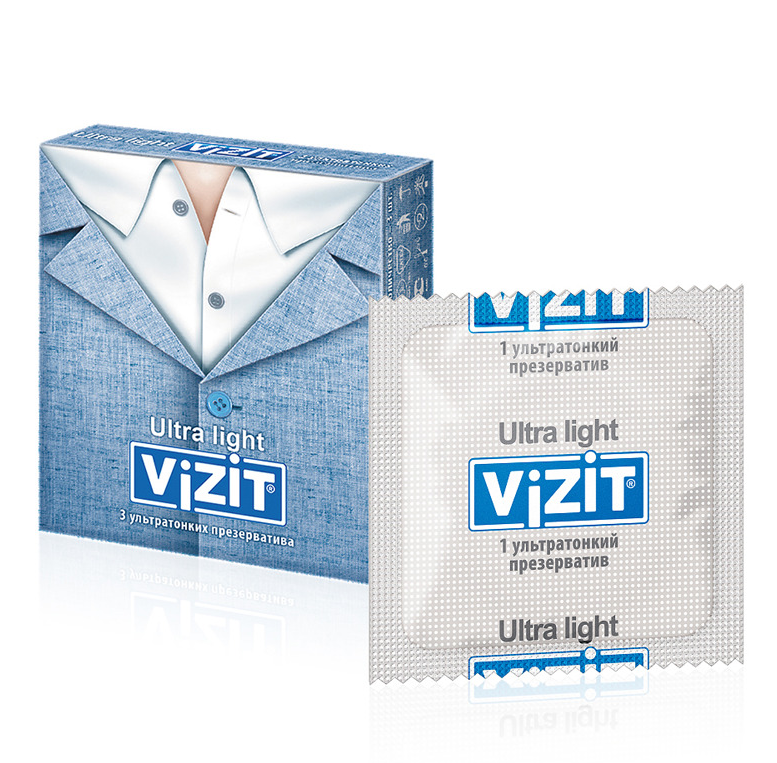 ПРЕЗЕРВАТИВЫ VIZIT ULTRA LIGHT УЛЬТРАТОНКИЕ №3