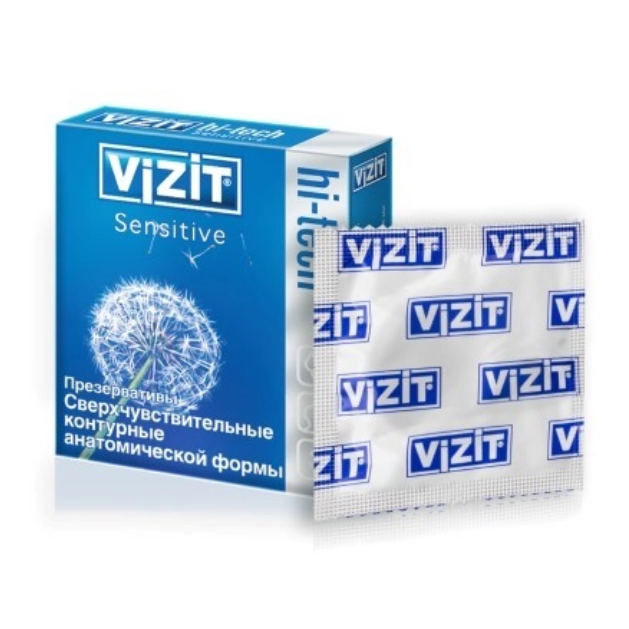 ПРЕЗЕРВАТИВЫ VIZIT HI-TECH SENSITIVE СВЕРХЧУВСТВИТЕЛЬНЫЕ №3