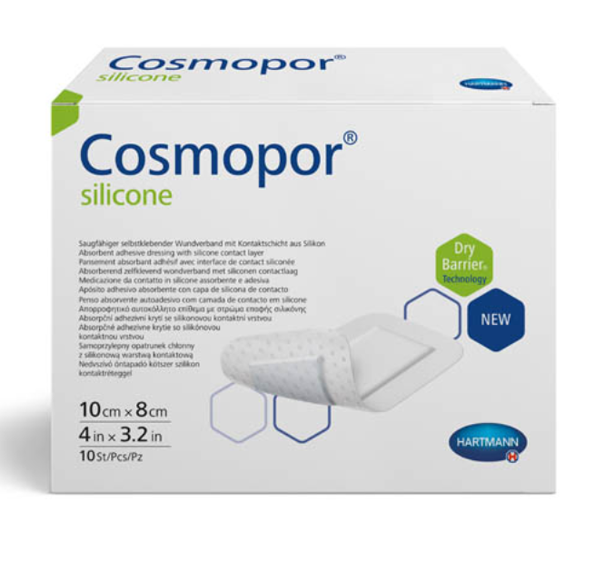  Повязка Космопор silicone самокл. с впитыв.подуш и контакт.слоем из силикон 10х8см №10(901107)