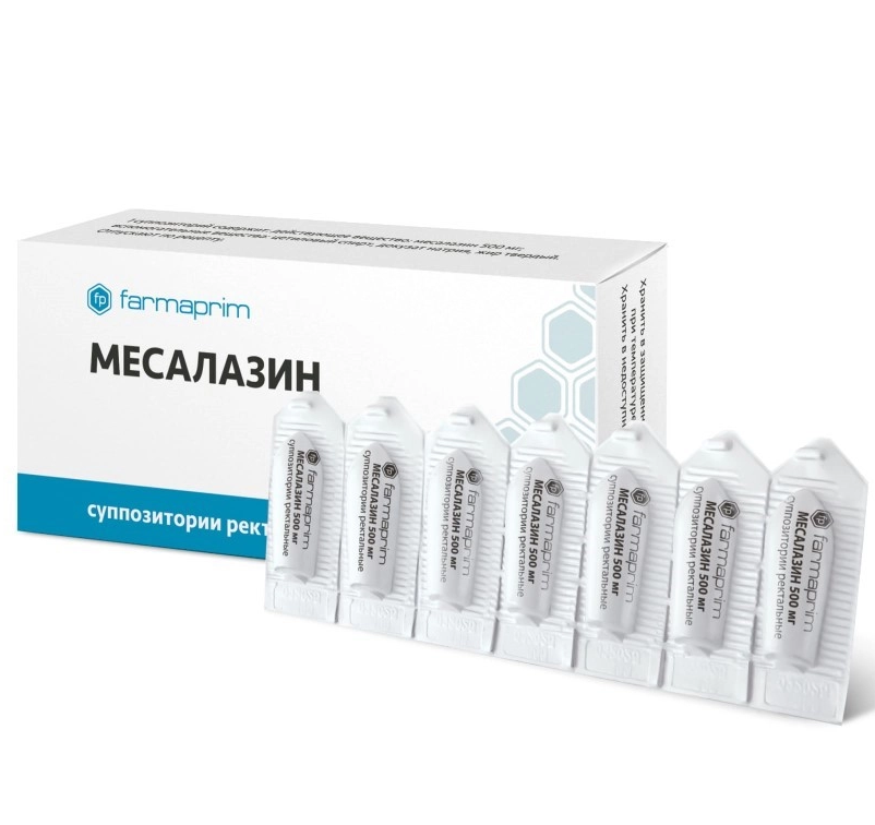 Месалазин суппозитории ректальные 500мг №14