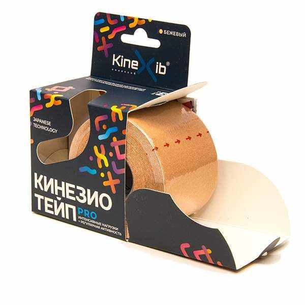 Кинезио тейп PRO бинт нестерильный адгезивный восстанавливающий цвет бежевый 5мх5см №1