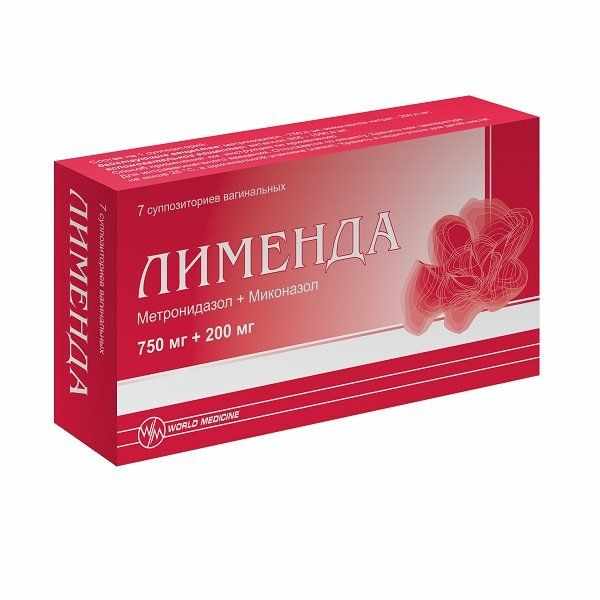 Лименда суппозитории вагинальные 750мг+200мг №7
