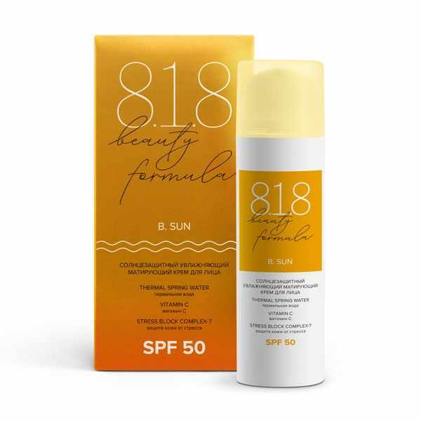 8.1.8 beauty formula estiqe солнцезащитный крем увлажняющий матирующий для лица SPF50 флакон 50мл