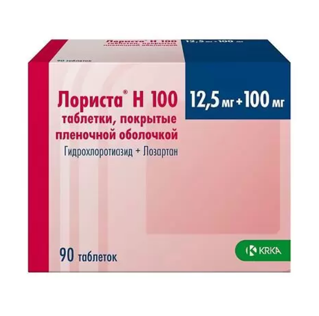 Лориста Н 100 таблетки покрытые плёночной оболочкой 12,5мг+100мг №90
