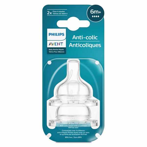 АВЕНТ СОСКА СИЛИКОНОВАЯ ANTI-COLIC БЫСТРЫЙ ПОТОК С 6 МЕС. №2 (SCY764/02)
