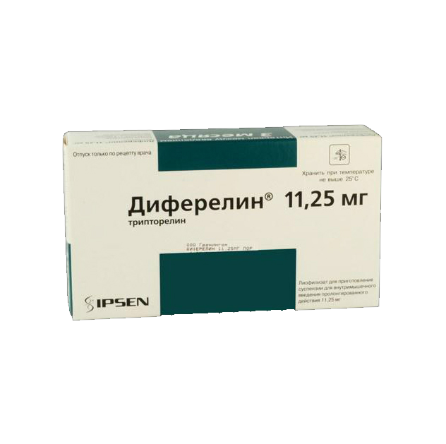 Диферелин лиофилизат для приготовления суспензии для внутримышечного введения пролонгированного действия 11,25мг флакон №1 + растворитель