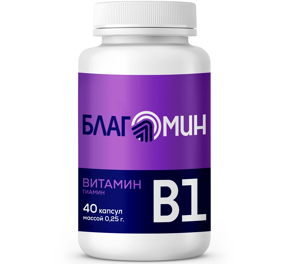 Благомин Витамин В1 (тиамин) капсулы массой 0,25г №40