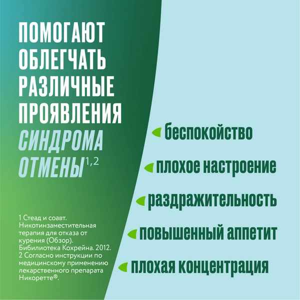 Никоретте таблетки для рассасывания покрытые пленочной оболочкой мятные 4мг №20