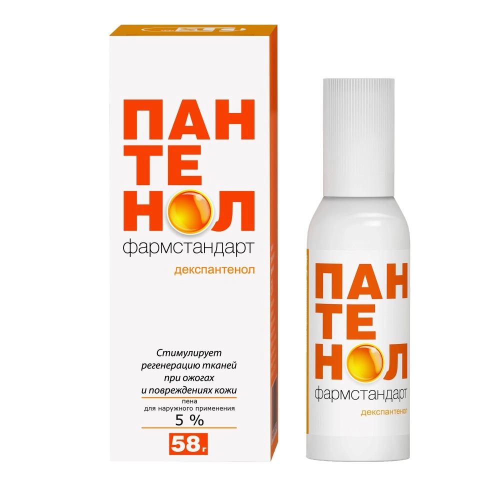 Пантенол Фармстандарт пена д/наруж прим 5 % 58 г х1 ^