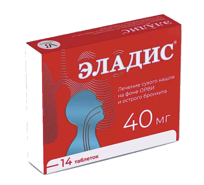 Эладис таблетки покрытые пленочной оболочкой 40мг №14