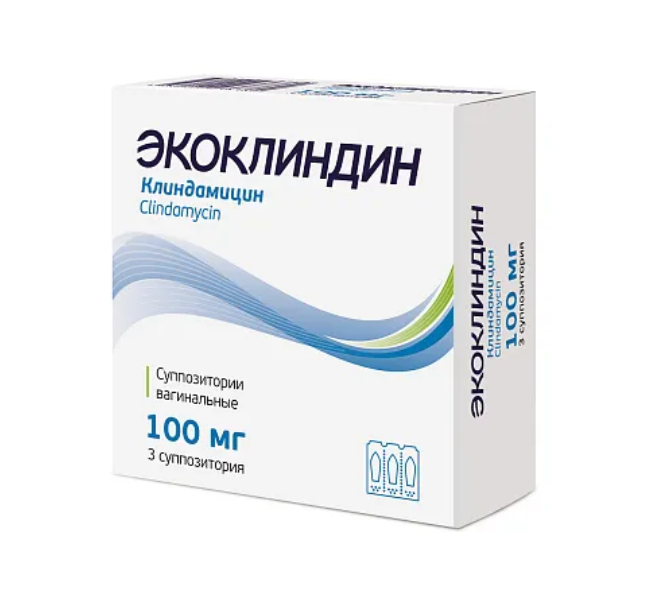 Экоклиндин суппозитории вагинальные 100мг №3
