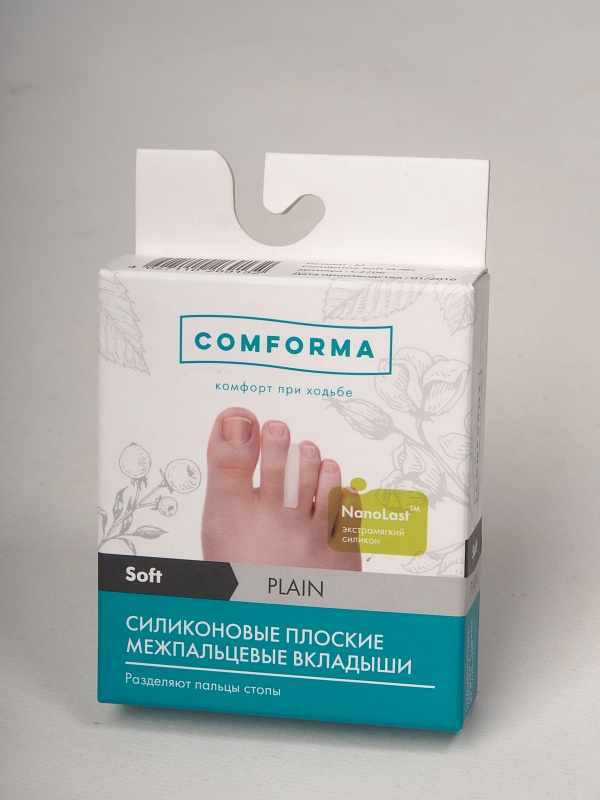 Вкладыши силиконовые плоские межпальцевые Comforma Plain Soft С 2706 размер М