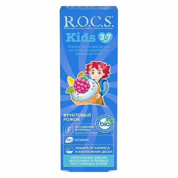 Рокс Kids 3-7 зубная паста для детей Фруктовый рожок туба 45г