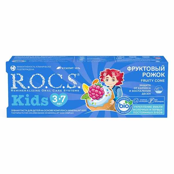 Рокс Kids 3-7 зубная паста для детей Фруктовый рожок туба 45г