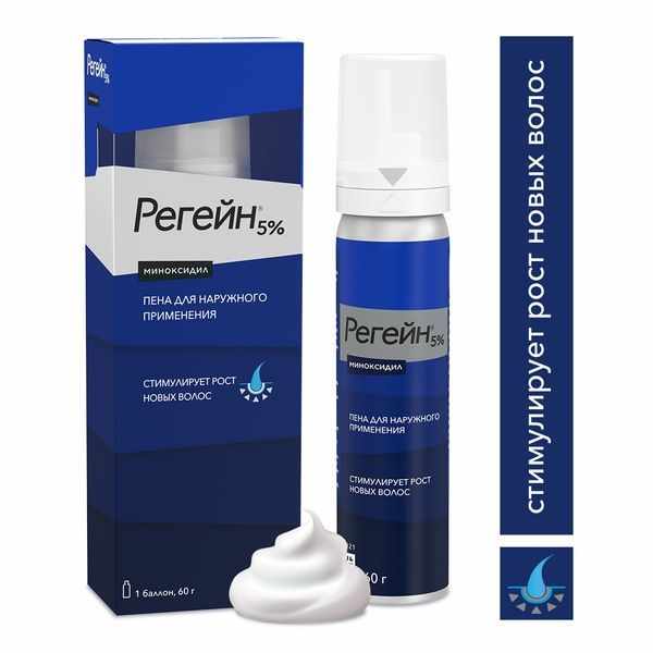 РЕГЕЙН ПЕНА Д/ НАРУЖ. ПРИМЕН. 5% БАЛЛОН 60Г №1