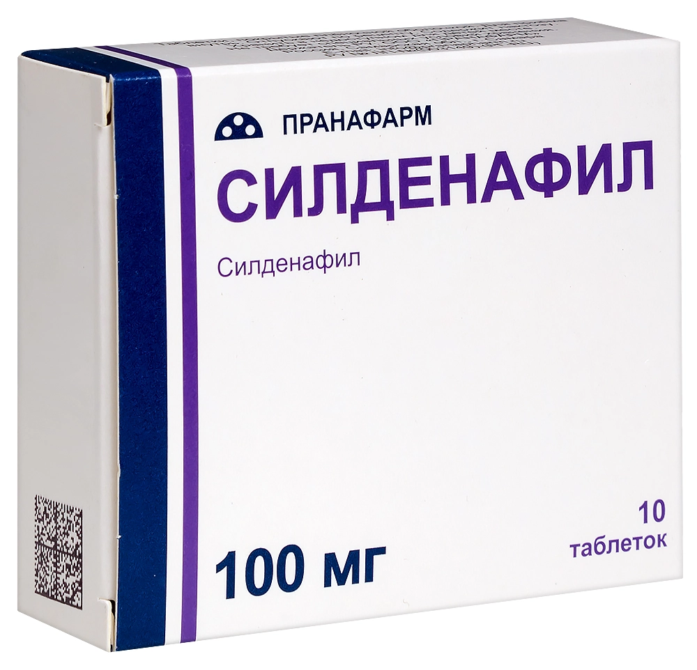 Силденафил таблетки покрытые плёночной оболочкой 100мг №10