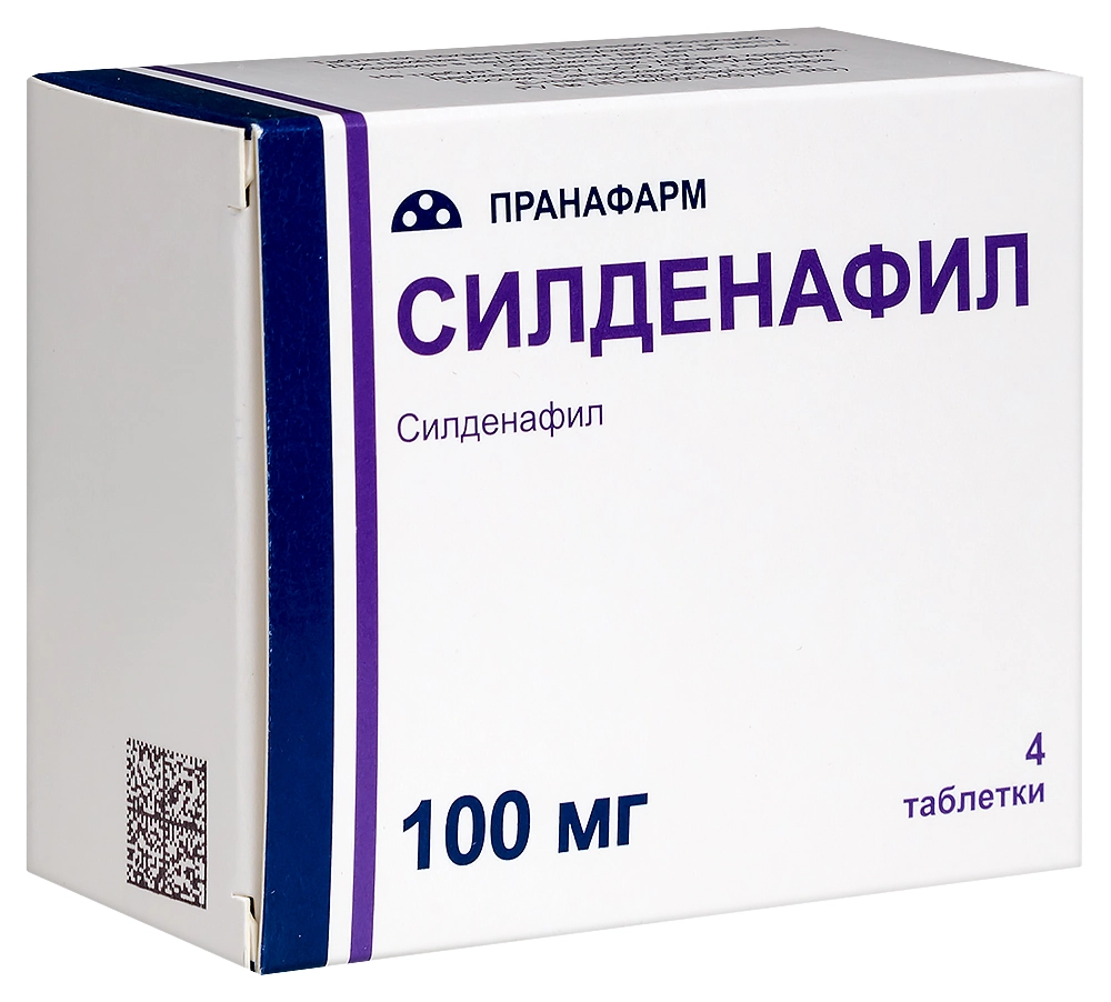Силденафил таблетки покрытые плёночной оболочкой 100мг №10