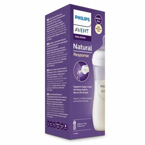 Авент Natural Response SCY906/01 бутылочка из полипропилена с силиконовой соской Anti-colic средний поток для детей с 3м+ 330мл