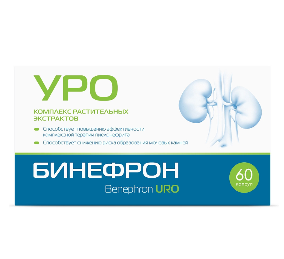 Бинефрон УРО комплекс растительных экстрактов капс. 0,46г №60 (БАД)