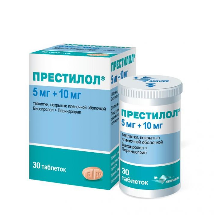Престилол® таб. п/плен. об. 5мг+10мг №30 фл. и/у