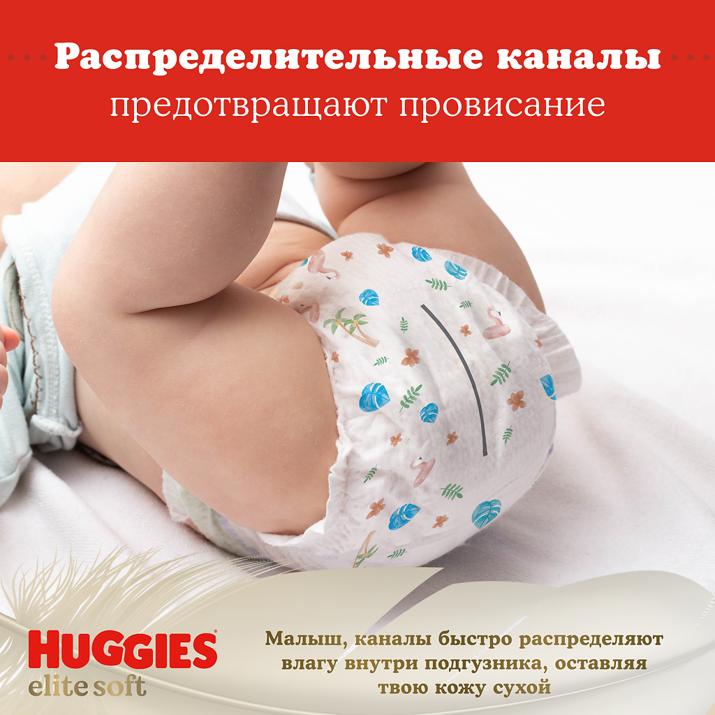 Хаггис Элит Софт подгузники детские 5-9 кг размер 3 №21 Акция (цена действительна при заказе 3-х упаковок) 