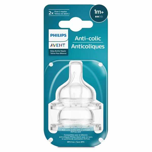 Авент Anti-colic SCF762/02 соска силиконовая медленный поток 1мес.+ №2