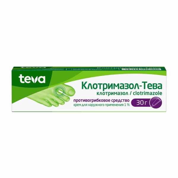Клотримазол-Тева крем д/нар. прим. 1% 30г тубы и/у