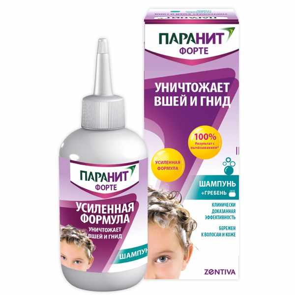 Паранит® Форте сред-во педикулицид. шампунь Усиленная формула 100мл фл. и/у (+спец гребень)