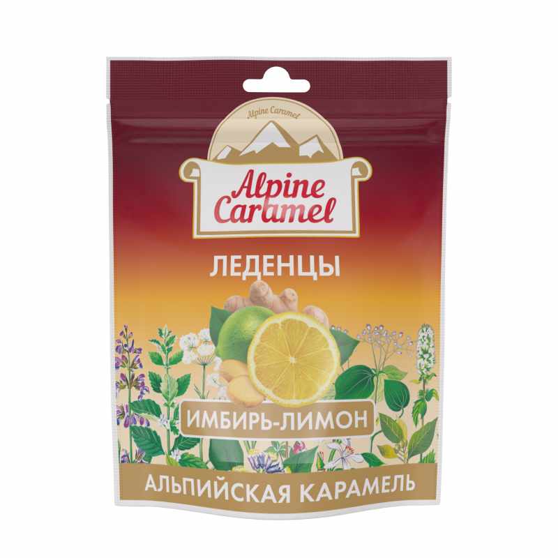 Alpine Caramel Альпийская Карамель леденцы (имбирь-лимон) 75 г х1