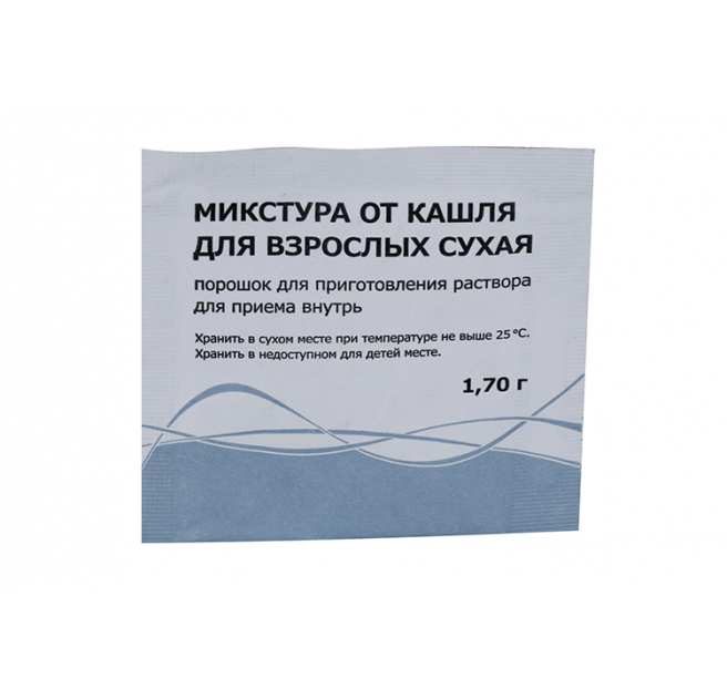Микстура от кашля сухая для взрослых порошок для приготовления раствора для приёма внутрь пакет 1,7г №1