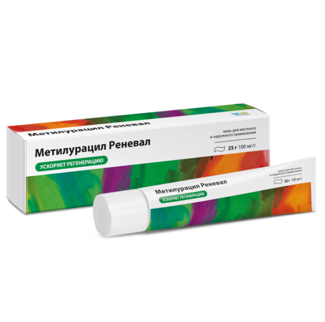 Метилурацил Реневал мазь днар. и мест. прим. 10% туба 25г